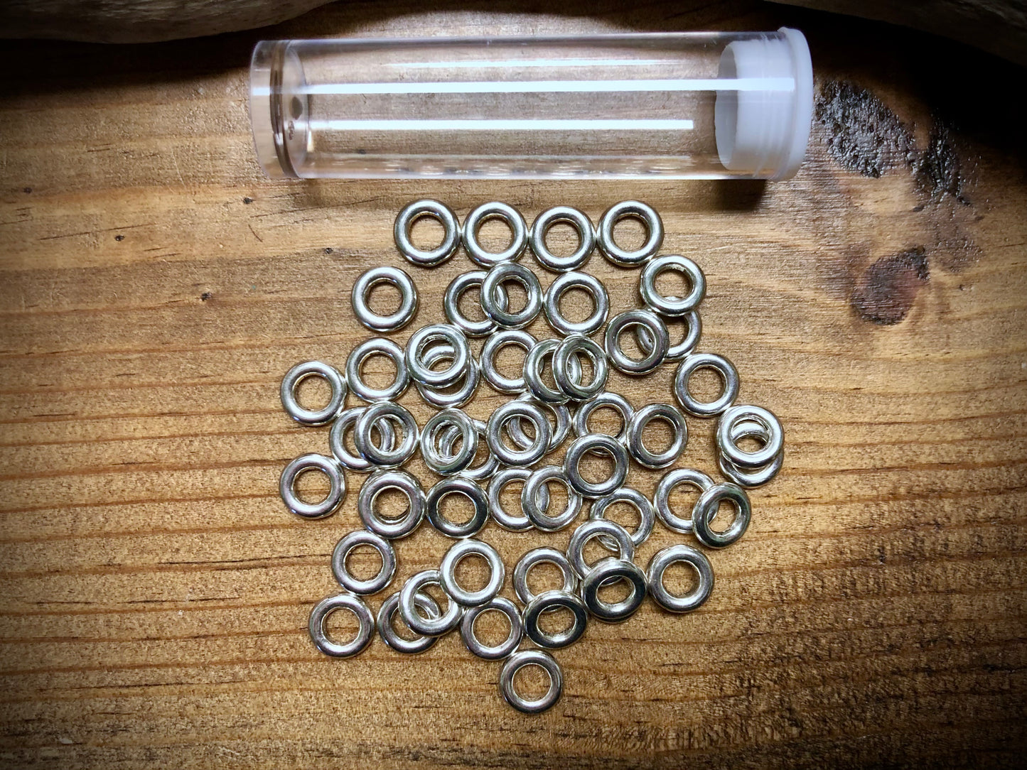 Pewter Spacers Set - 1mm x 7mm Large Hole Donuts