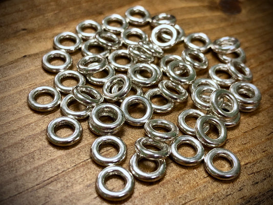 Pewter Spacers Set - 1mm x 7mm Large Hole Donuts