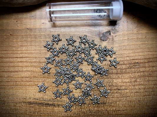 Pewter Spacers Set - 2mm x 9mm Ball Stars
