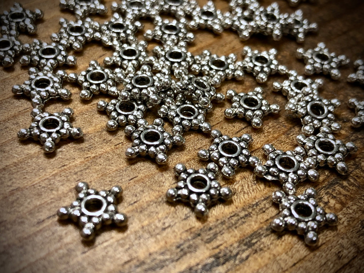 Pewter Spacers Set - 2mm x 9mm Ball Stars