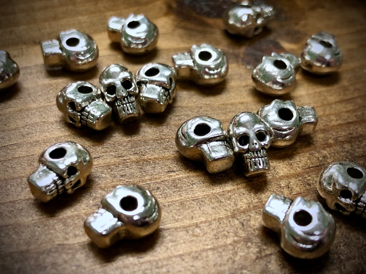 Pewter Spacers Set - 6mm x 9mm Horizontal Skulls