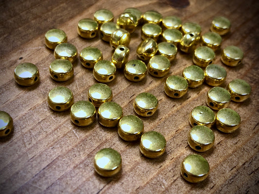 Gold Tone Pewter Spacers Set - 3mm x 5mm Flat Rounds