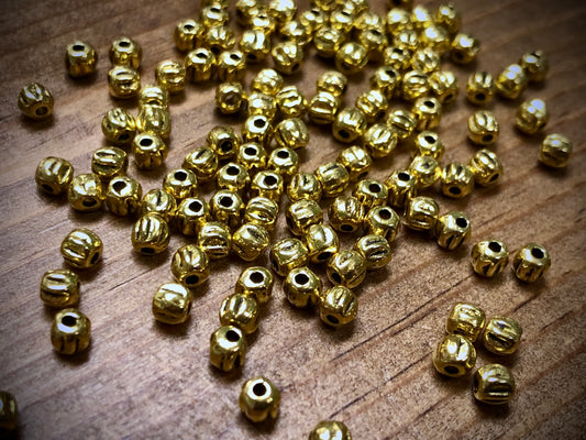 Gold Tone Pewter Spacers Set - 3mm Melons