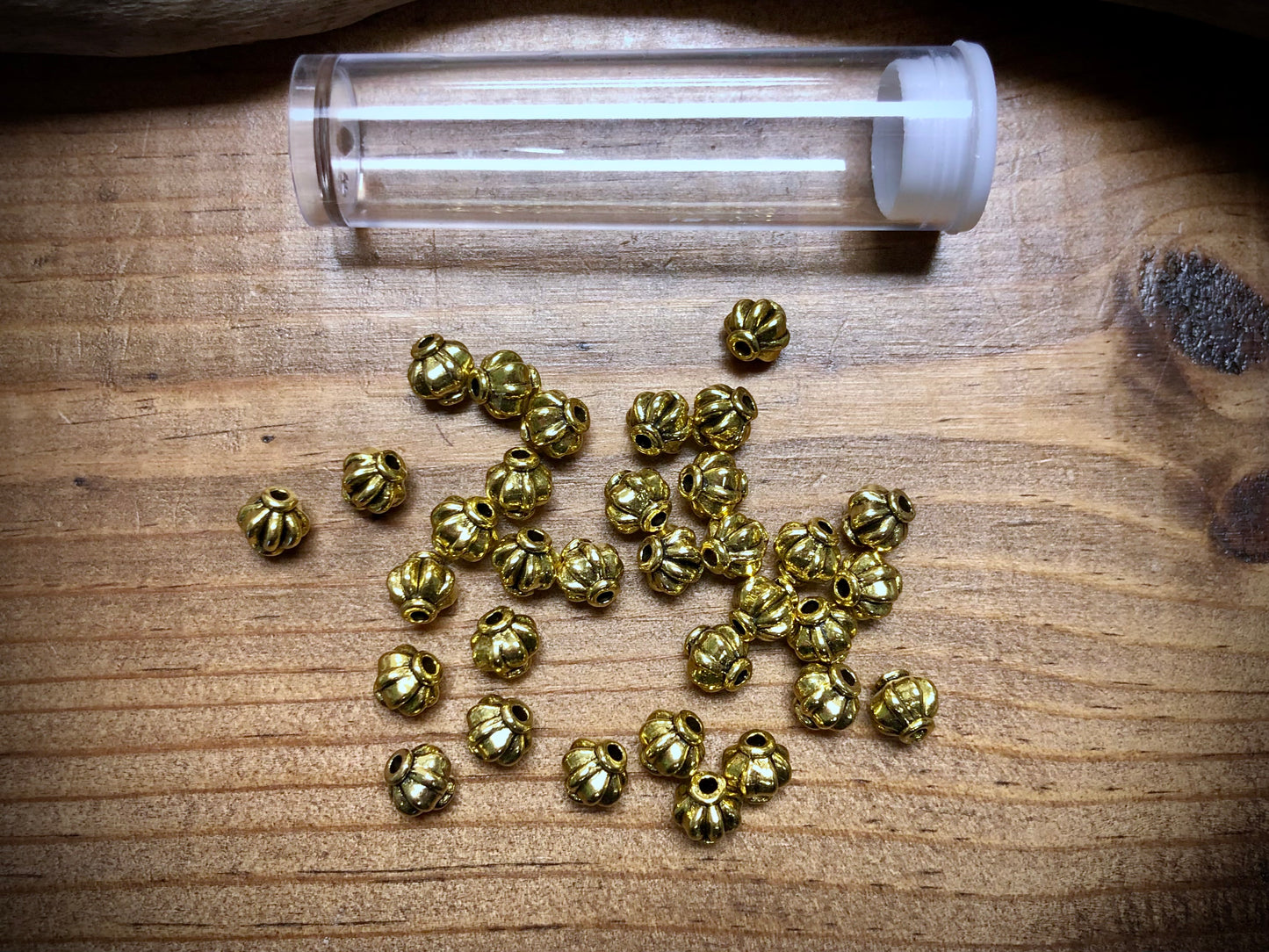 Gold Tone Pewter Spacers Set - 6mm Lanterns