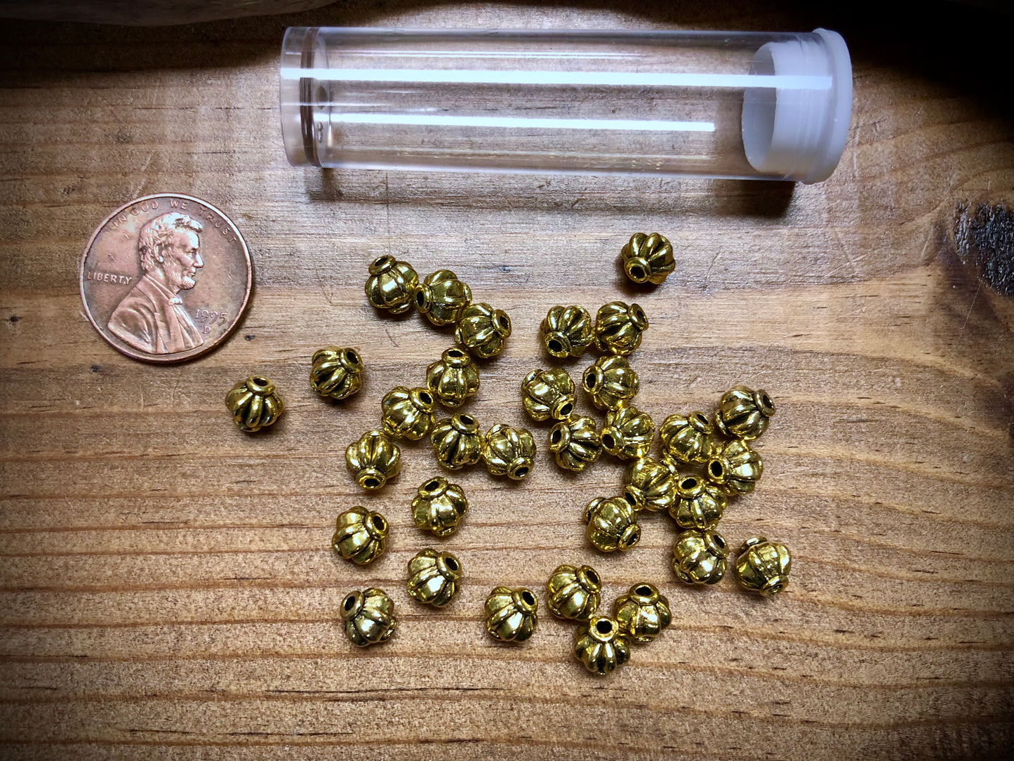 Gold Tone Pewter Spacers Set - 6mm Lanterns