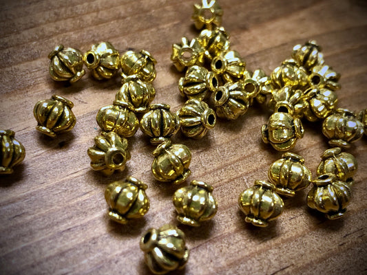 Gold Tone Pewter Spacers Set - 6mm Lanterns