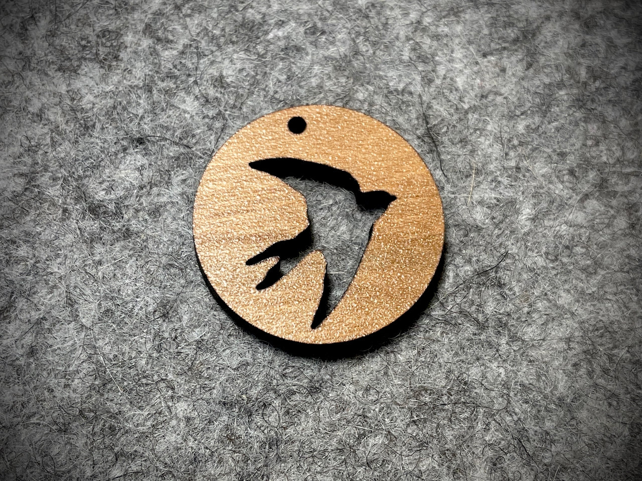 Mini Wooden Pendant/Charm—Swallow Cut-Out