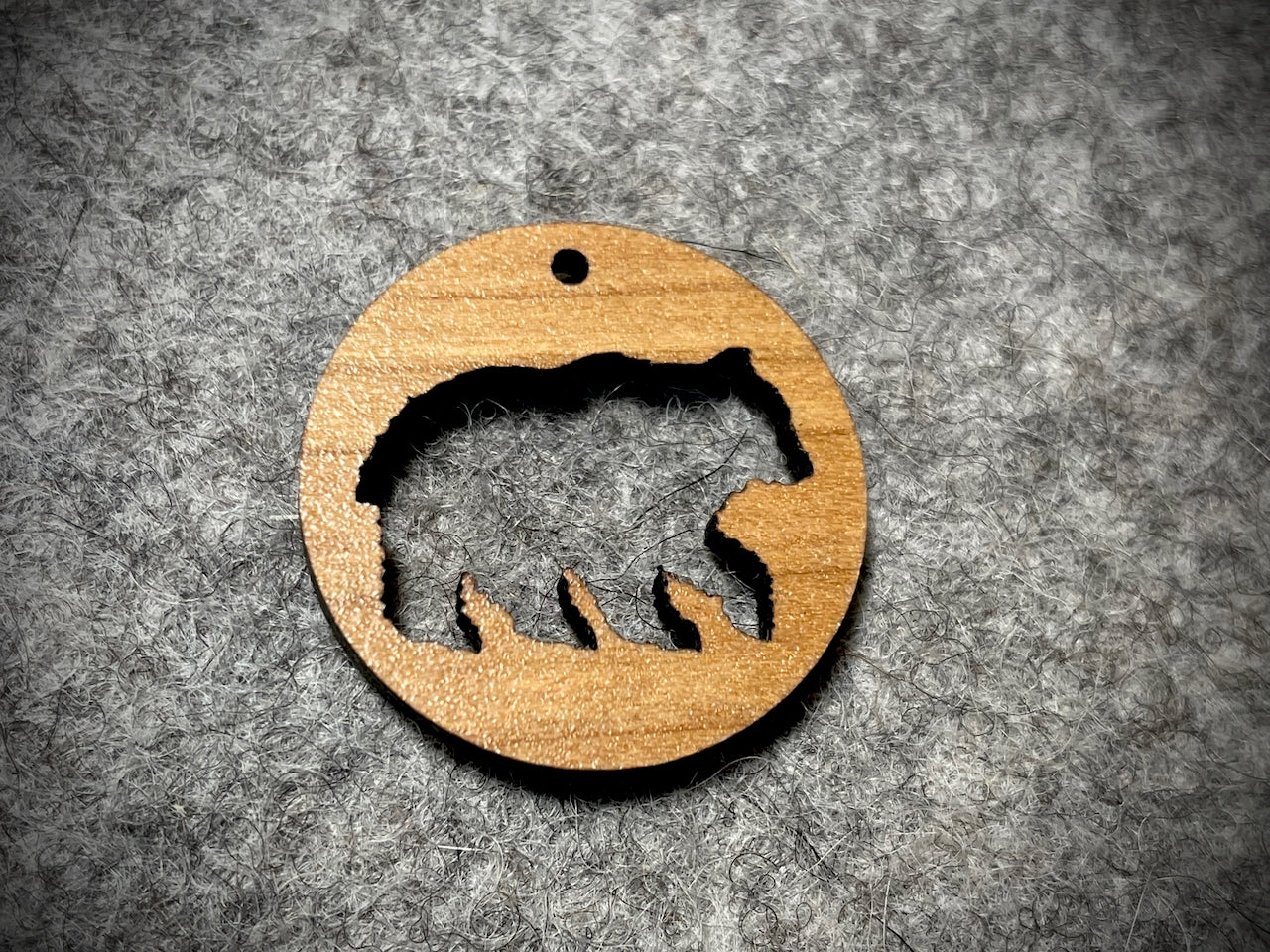 Mini Wooden Pendant/Charm—Bear Cut-Out