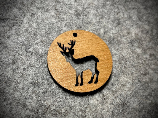 Mini Wooden Pendant/Charm—Stag Cut-Out