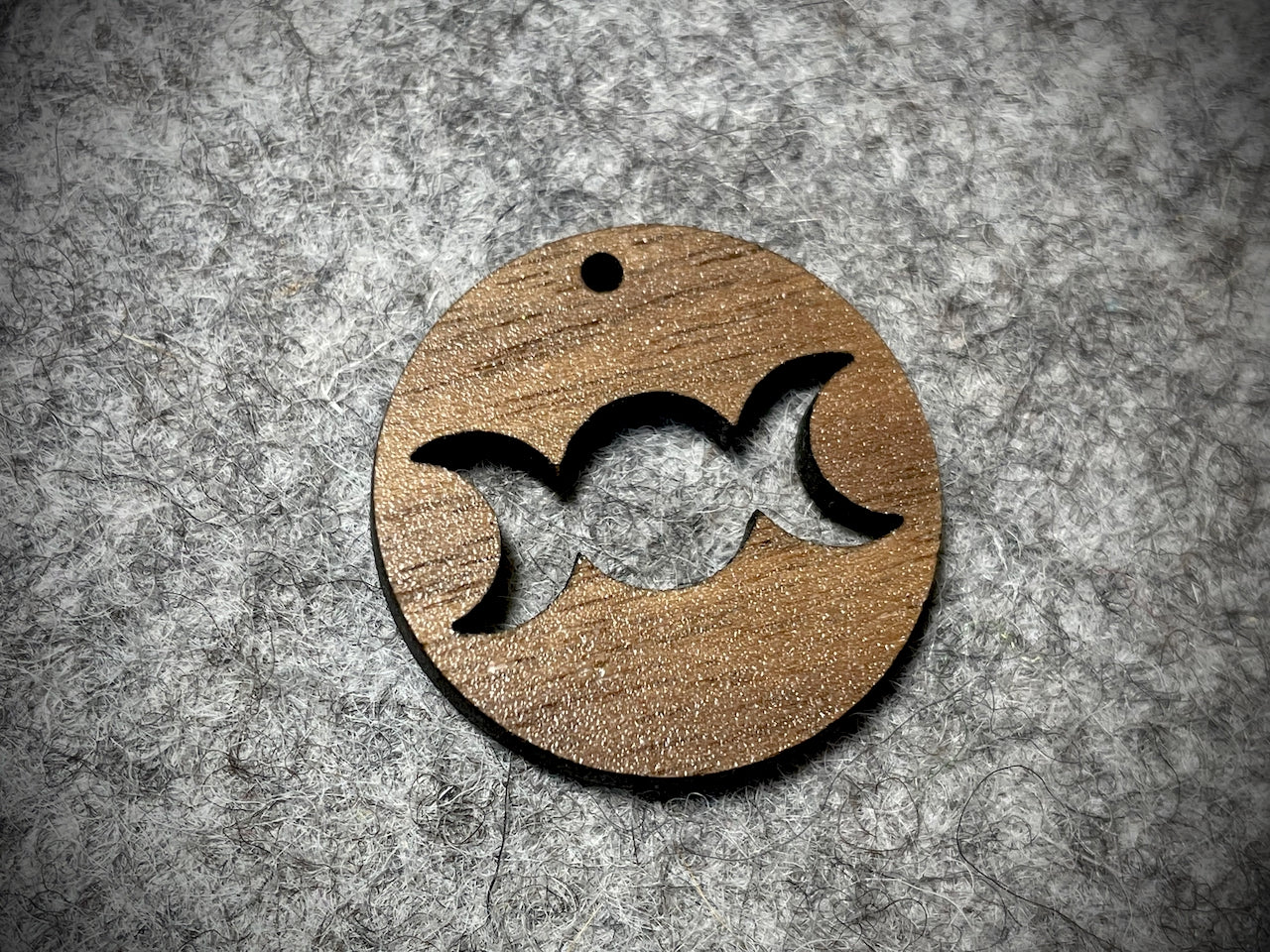 Mini Wooden Pendant/Charm—Triple Goddess Cut-Out