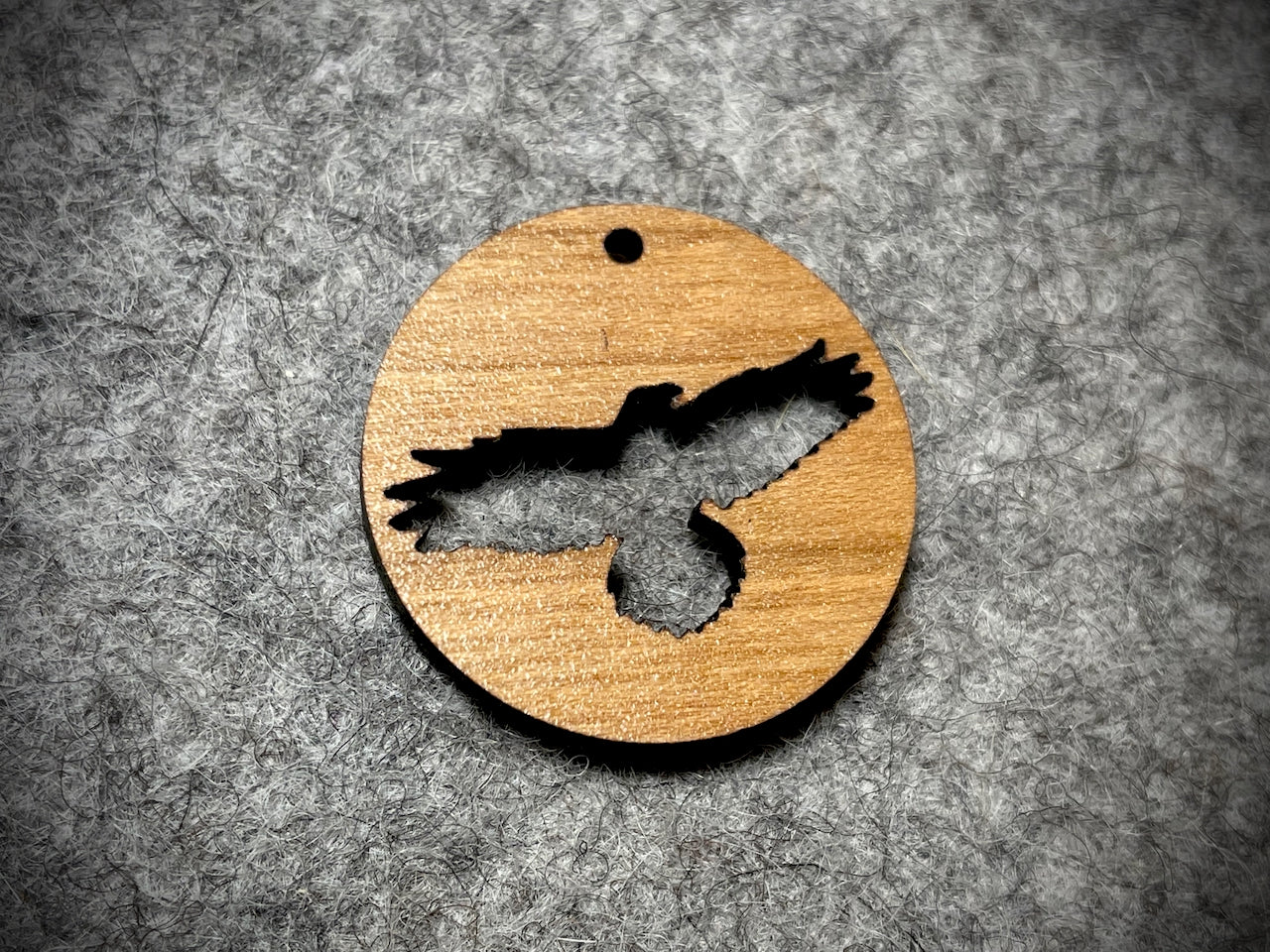 Mini Wooden Pendant/Charm—Raven Cut-Out