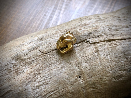 Bronze Cat Skull Charm