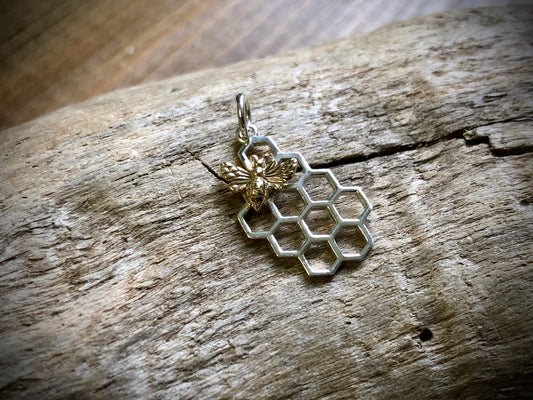 Sterling Honeycomb w/ Bronze Bee