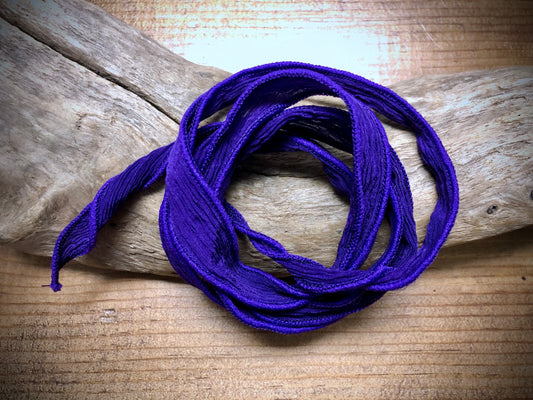 Side-Stitched Silk Ribbon - Royal Purple