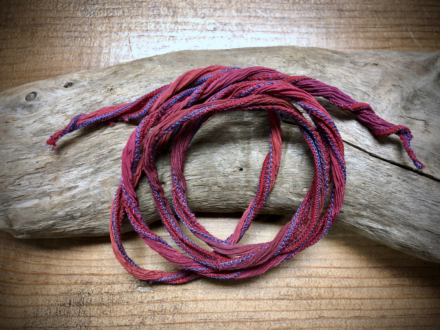 Side-Stitched Silk Ribbon - Mixed Berry