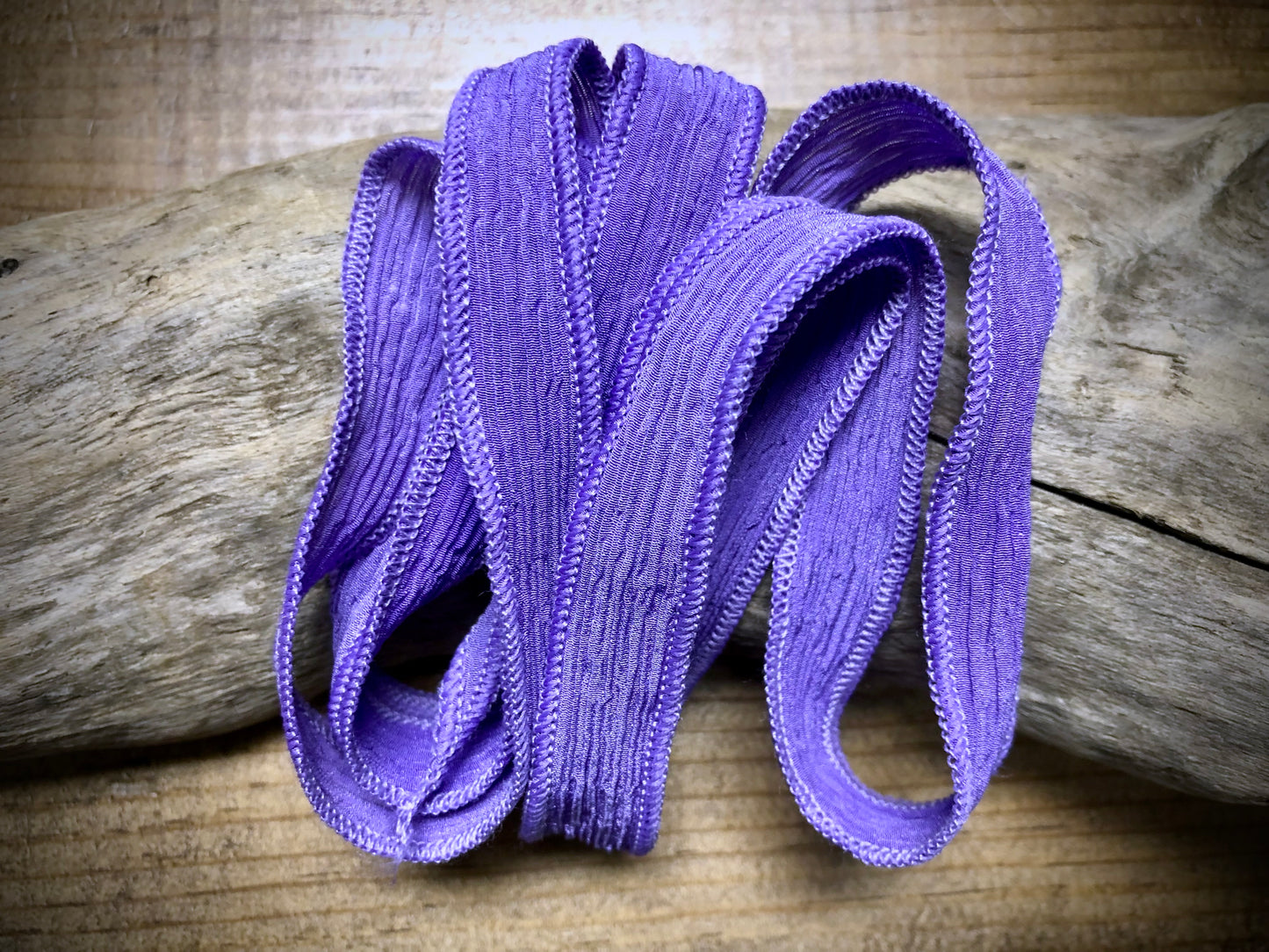 Side-Stitched Silk Ribbon - Amethyst