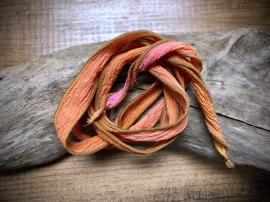 Side-Stitched Silk Ribbon - Sunset Ombre