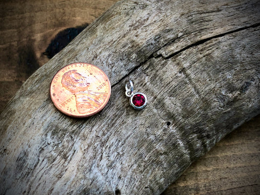 Silver Swarovski Crystal Birthstone Charm - July