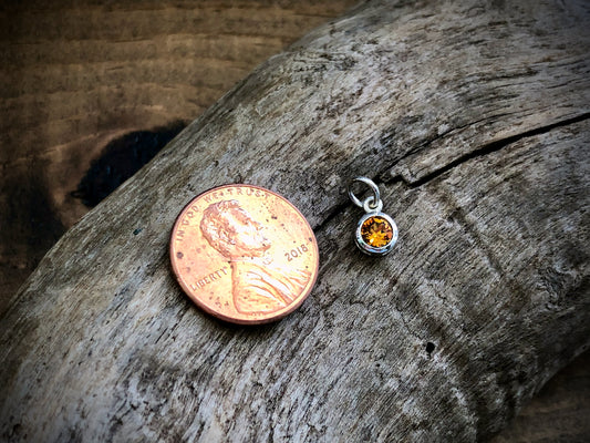 Silver Swarovski Crystal Birthstone Charm - November