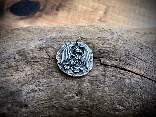 Sterling Ancient Coin Dragon Charm