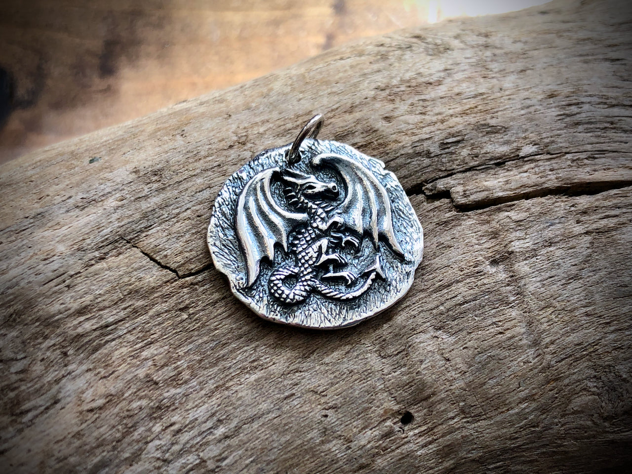 Sterling Ancient Coin Dragon Charm