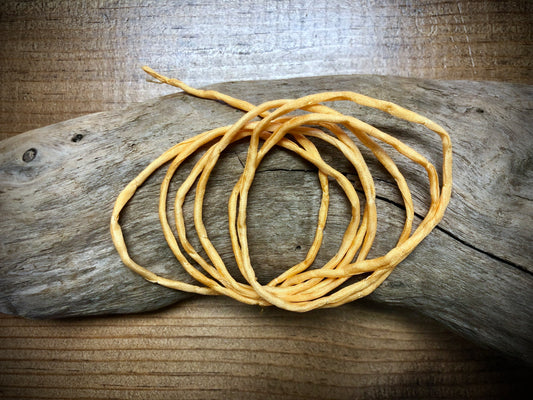 Tubular Stitched Silk Ribbon - Golden Yellow