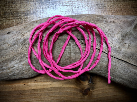 Tubular Stitched Silk Ribbon - Rose Pink