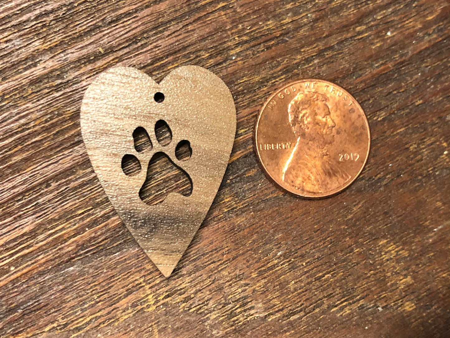 Wooden Pendant—Heart Paw Cut-Out (Small) - 4336