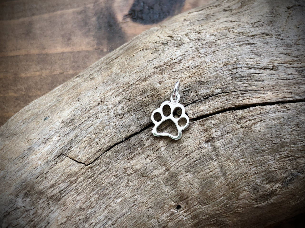Sterling Openwork Paw Print Charm