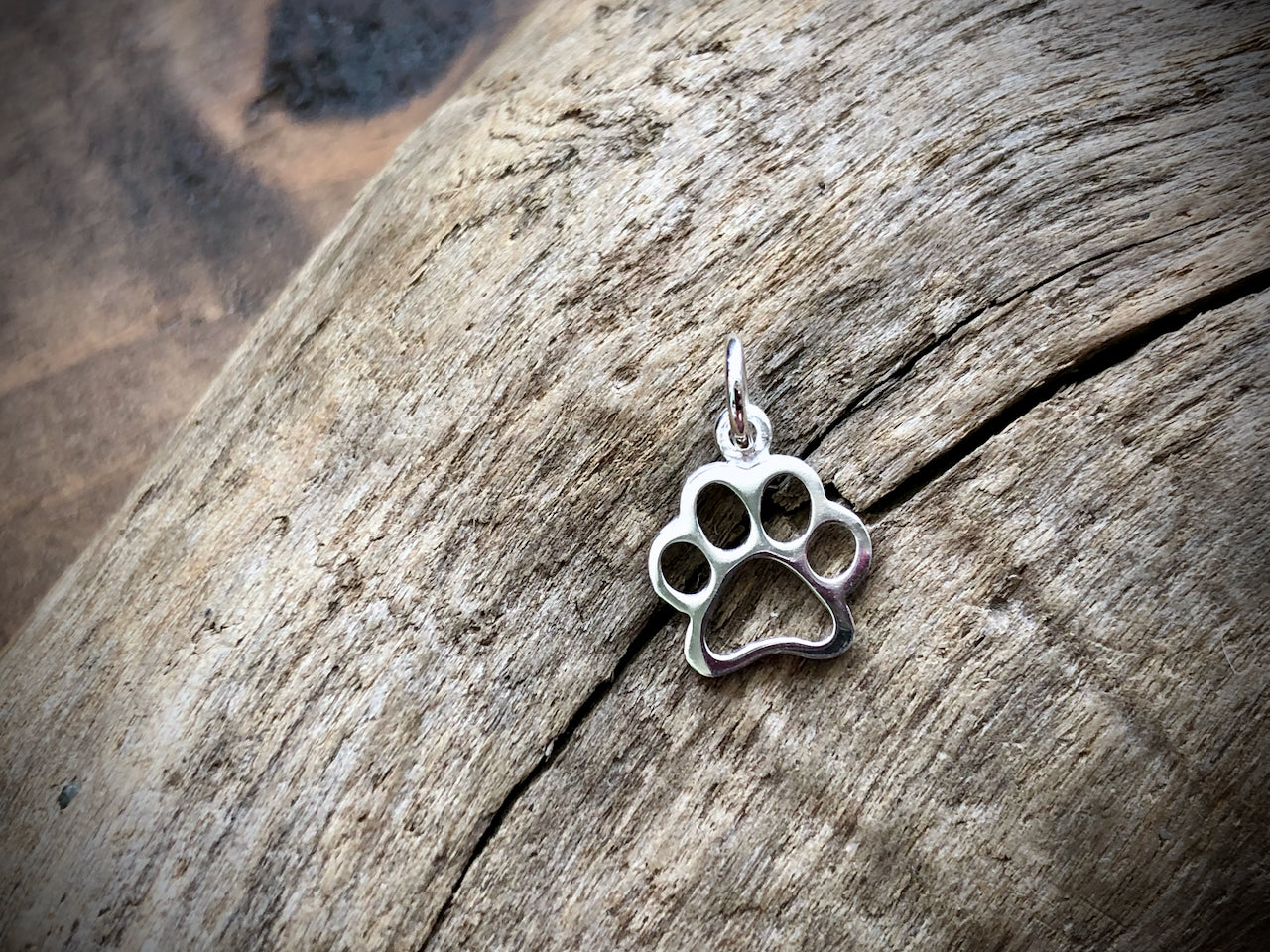 Sterling Openwork Paw Print Charm