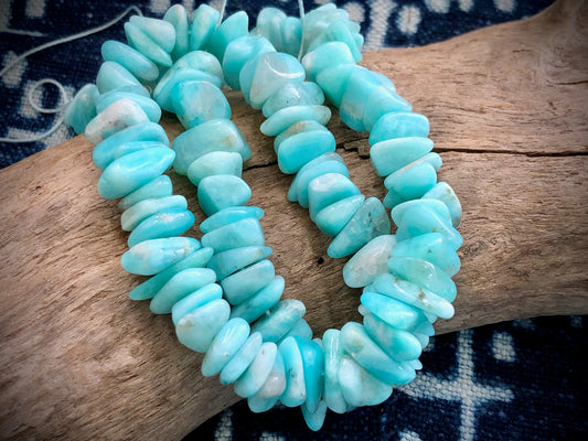 Amazonite Tumbled Chips Bead Strand - 7mm-15mm - 16"