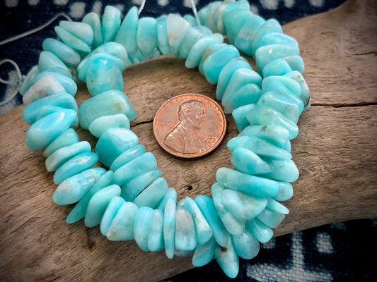 Amazonite Tumbled Chips Bead Strand - 7mm-15mm - 16"