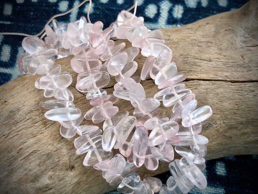 Rose Quartz Tumbled Chips Gemstone Strand - 10mm-16mm - 15”
