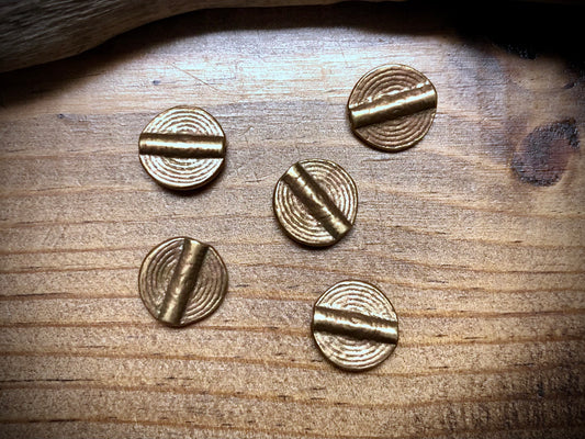 Brass Findings - Textured Circle Tubes Set