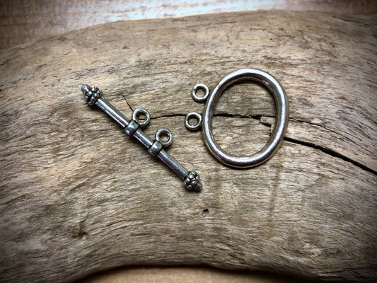 Double Strand Toggle Set - Silver Tone
