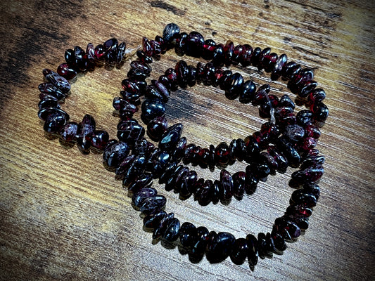 Strand of Garnet Pebble Beads