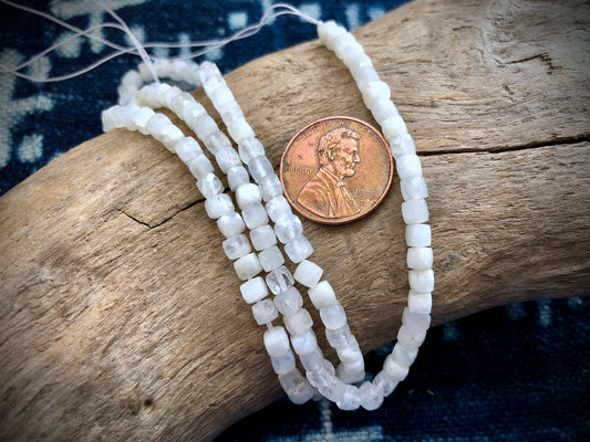 Mystic Moonstone Faceted Cubes Bead Strand - 4mm - 15"