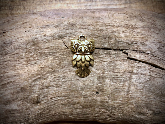Owl Charm - Gold Tone