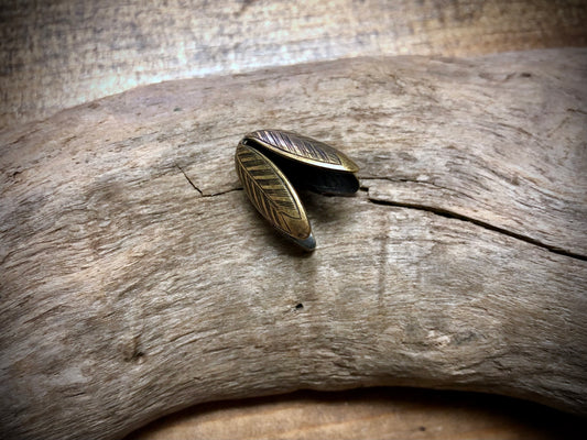 Cicada Wing Bead Cap - Antique Gold Tone