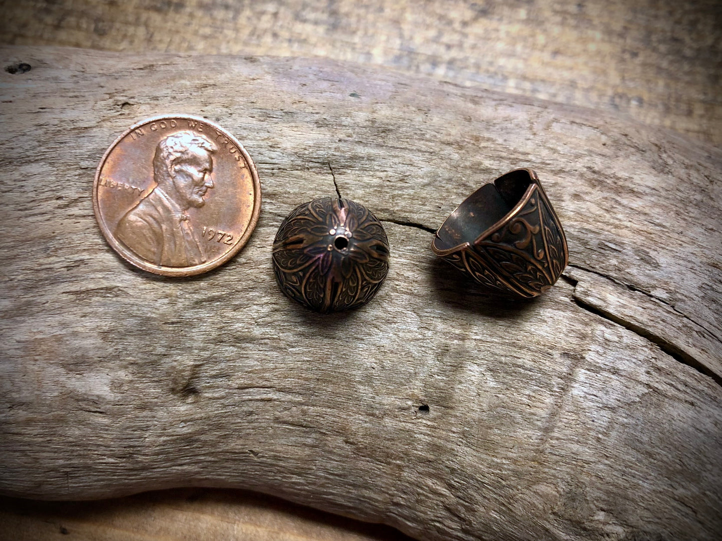Paisley Bead Cap - Antique Copper