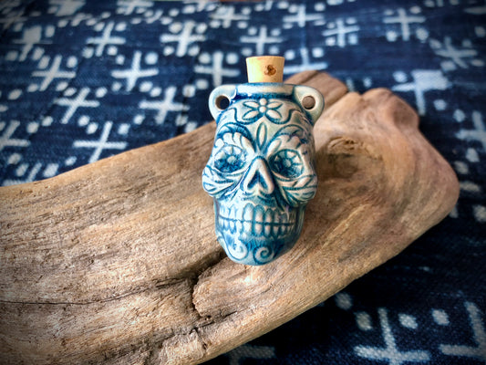 Peruvian Ceramic Vessel—Raku Skull