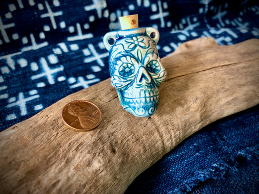 Peruvian Ceramic Vessel—Raku Skull