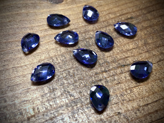 Cubic Zirconia Crystal Faceted Pear - Amethyst