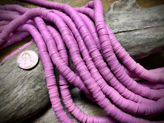 Polymer Clay Bead Strand - Pink - 8mm Discs