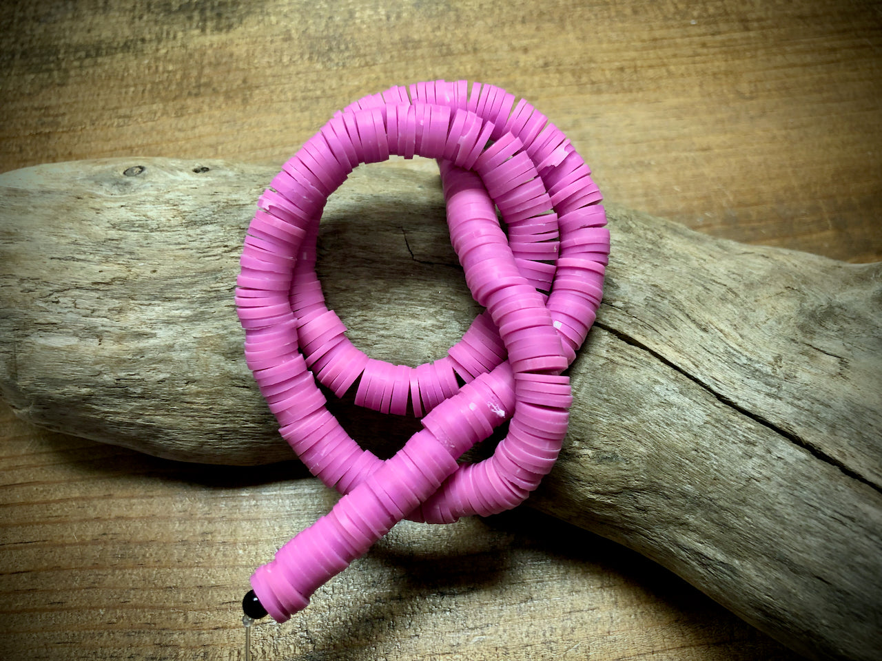 Polymer Clay Bead Strand - Pink - 8mm Discs