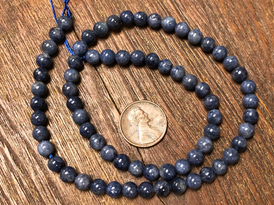 Blue Sapphire 6mm Round Beads
