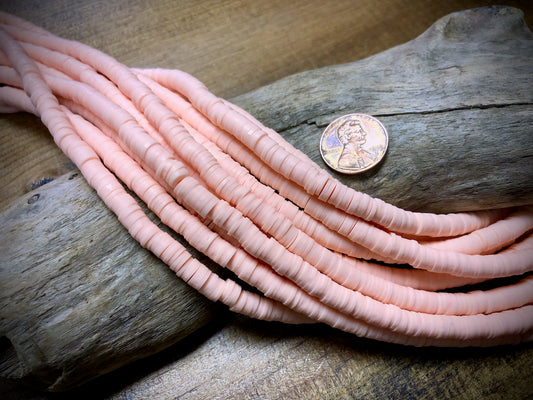 Polymer Clay Bead Strand - Peach - 6mm Discs