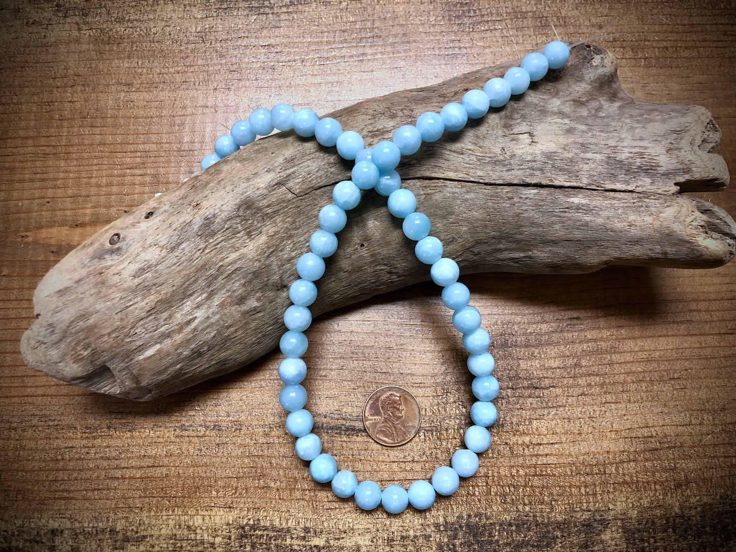 Dyed Jade Smooth Rounds - Light Blue - 8mm - 15.5"