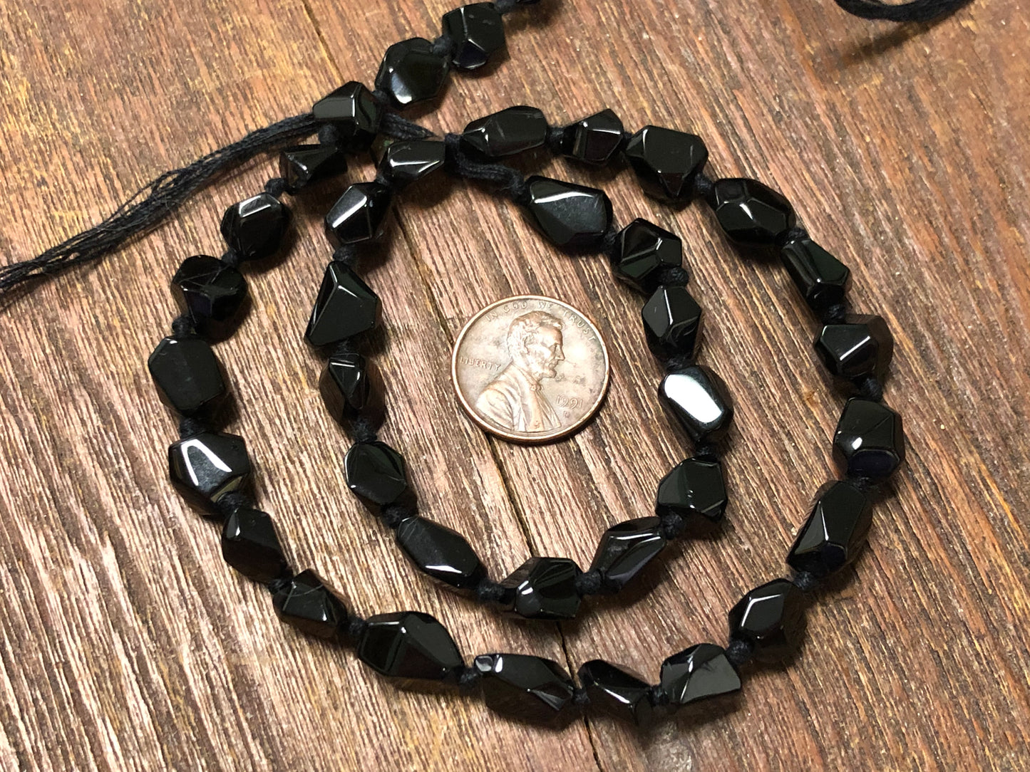 Black Spinel Faceted Simple Cut Nugget Beads