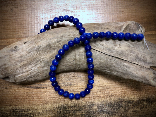 Dyed Jade Smooth Rounds - Deep Blue - 8mm - 15.5"